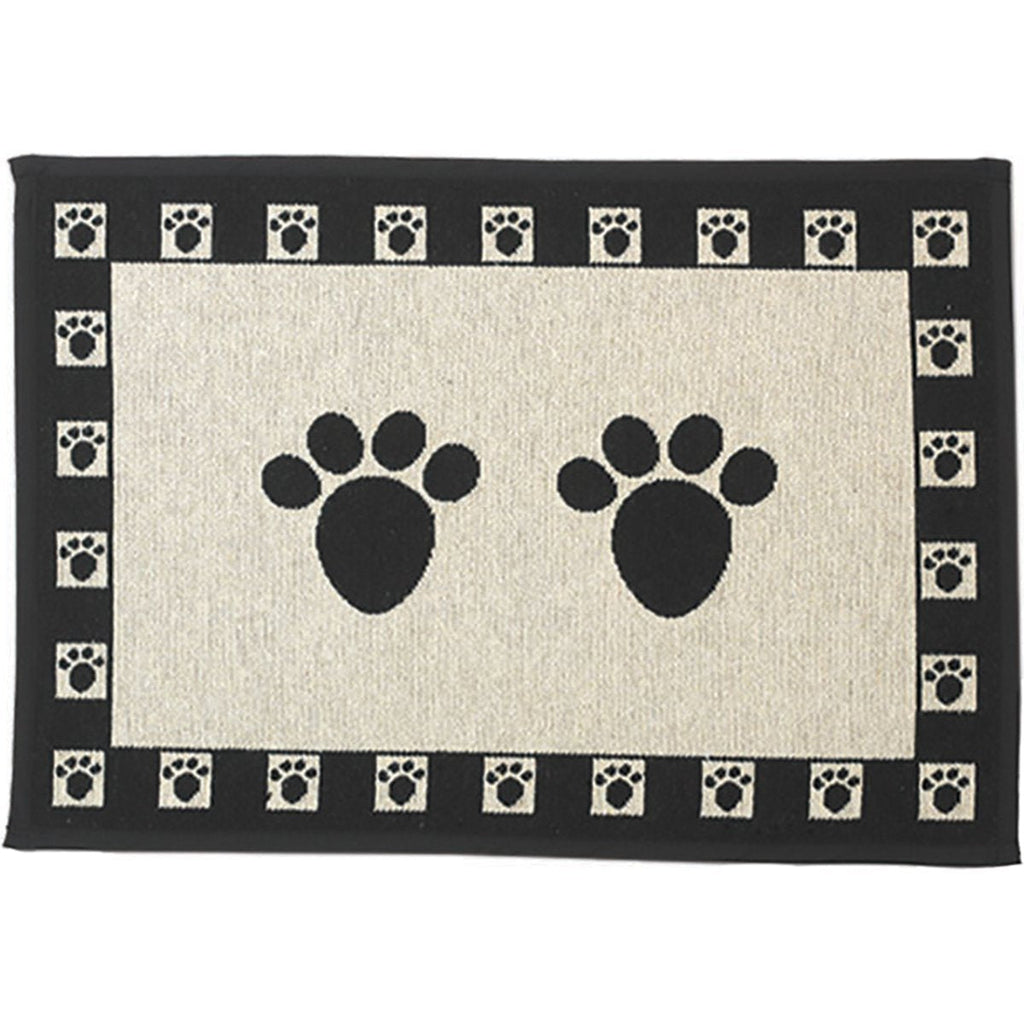 [Australia] - PetRageous Paws Tapestry Mat Feeder, Large/28" x 18", Natural/Black, Off-White (12049) Large/28" x 18" 