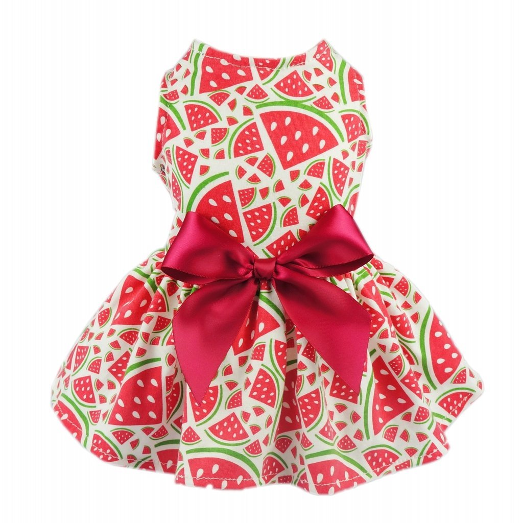 Fitwarm Sweetie Watermelon Pet Clothes for Dog Dress Sundress Shirts - Red XXS (Chest10" Back8") - PawsPlanet Australia