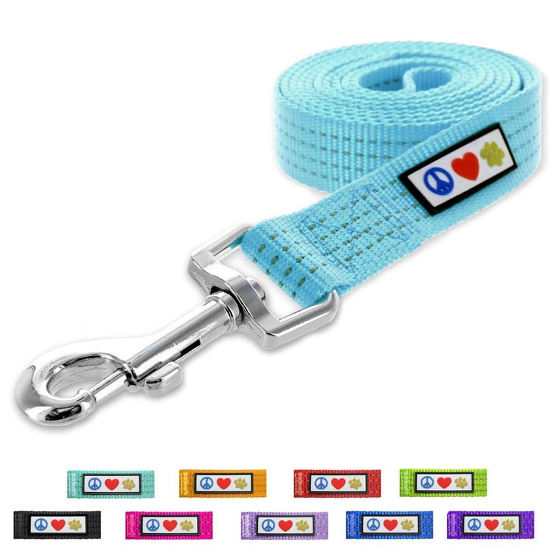 [Australia] - Pawtitas Pet Puppy Leash Reflective Dog Leash Comfortable Handle Highly Reflective Threads Heavy Duty Dog Training Leash Available as a 6 ft Dog Leash or 4 ft Dog Leash Medium M/Large L 6 ft Teal 