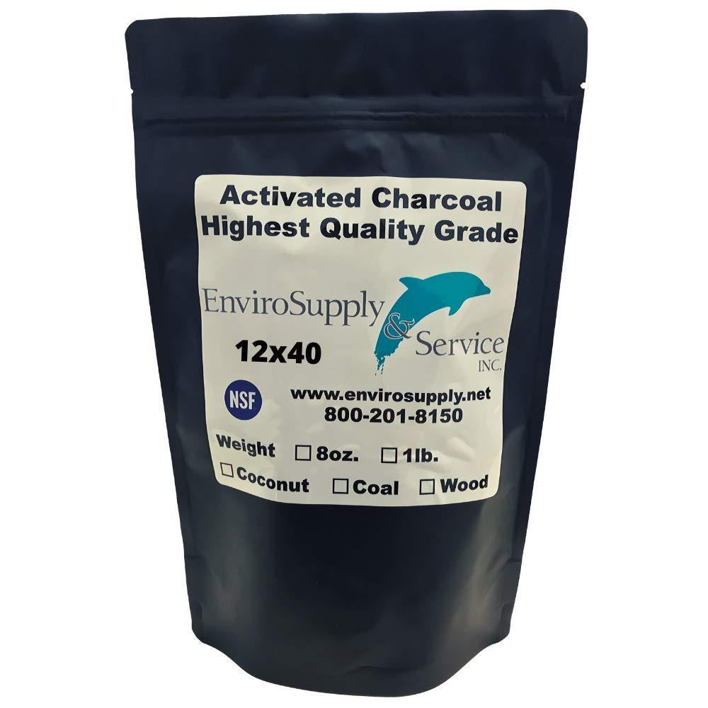 [Australia] - EnviroSupply Granular Activated Charcoal, 12x40 Coconut Shell Bulk Activated Carbon for Water Filtration, Aquariums, Fish Ponds, Potable Water and Beverage Manufacture 1 Pound 