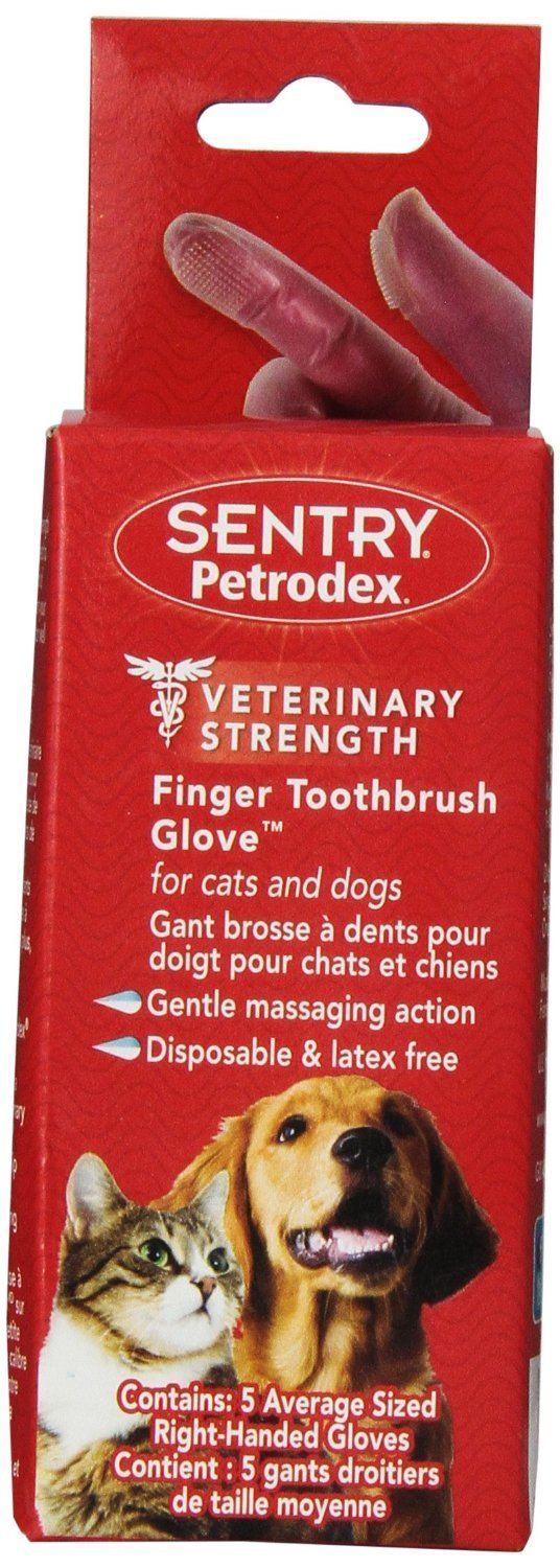 Petrodex Sentry 25 Count Finger Brush Gloves for Dogs and Cats, 5 of (5ct) Boxes - PawsPlanet Australia