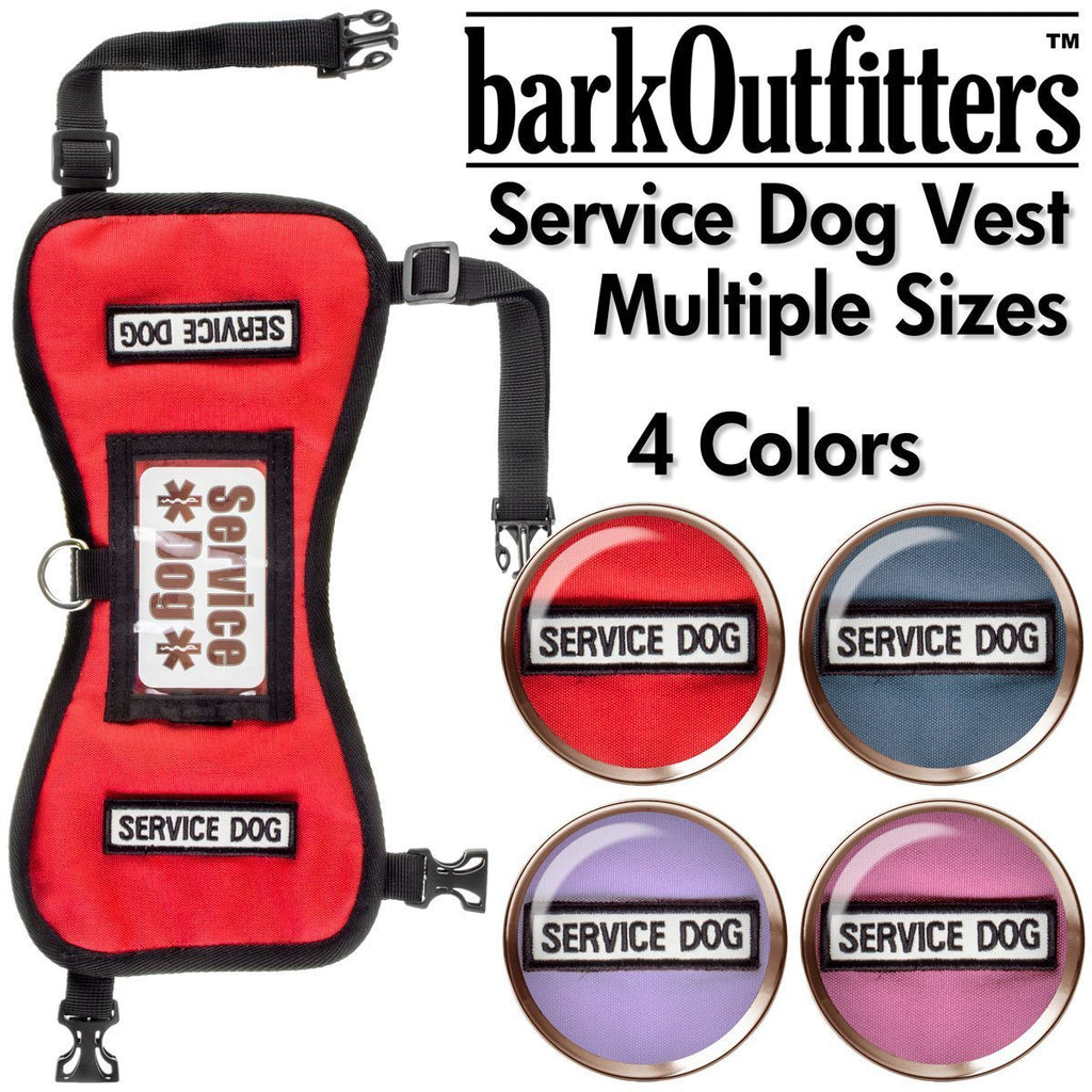 [Australia] - barkOufitters Service Dog Vest Harness 5 Sizes (Red, XS (21" - 26" Girth) 