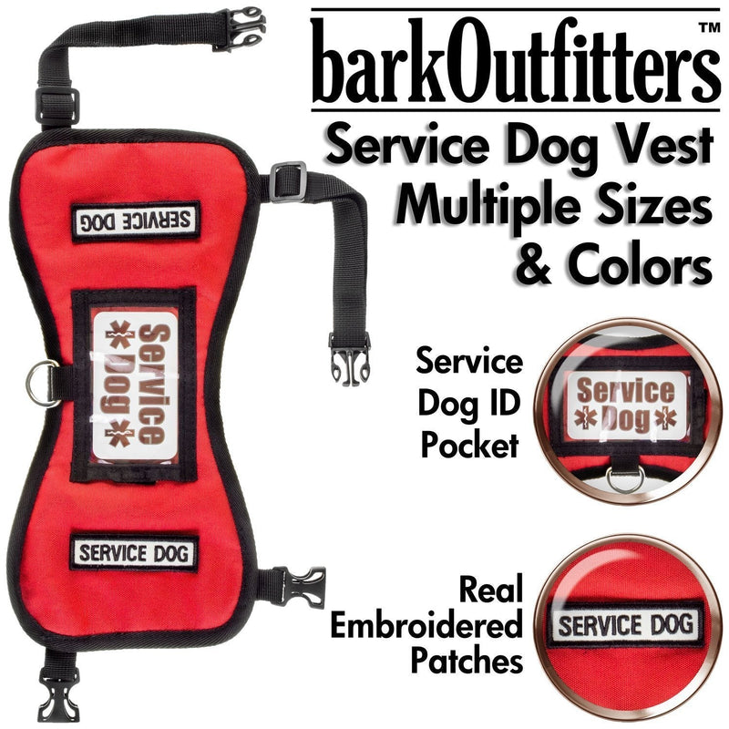 [Australia] - barkOufitters Service Dog Vest Harness 5 Sizes (Red, L (31" - 39" Girth)) 