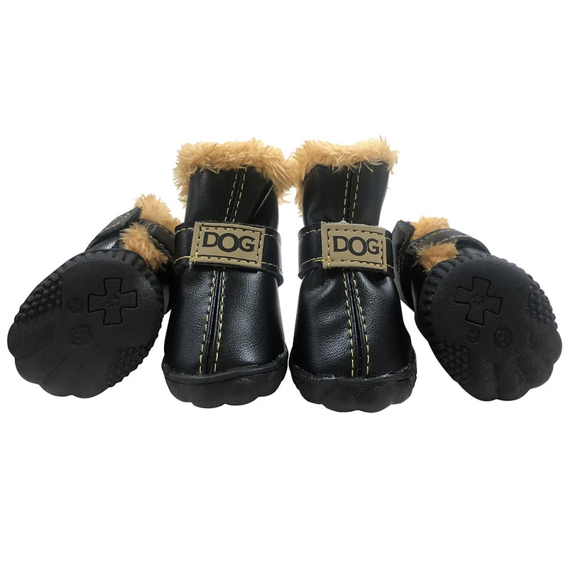 WINSOON Dog Australia Boots Pet Antiskid Shoes Winter Warm Skidproof Sneakers Paw Protectors 4-pcs Set Black Size 2 - PawsPlanet Australia