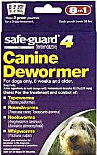 Eight in One Safeguard 4 Canine Dewormer for Medium Dogs -- 2 g - 3 Pouches - PawsPlanet Australia