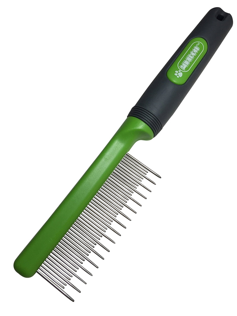 [Australia] - Pixikko Stainless Steel Cat Shedding Comb with Non-Slip Grip Handle 