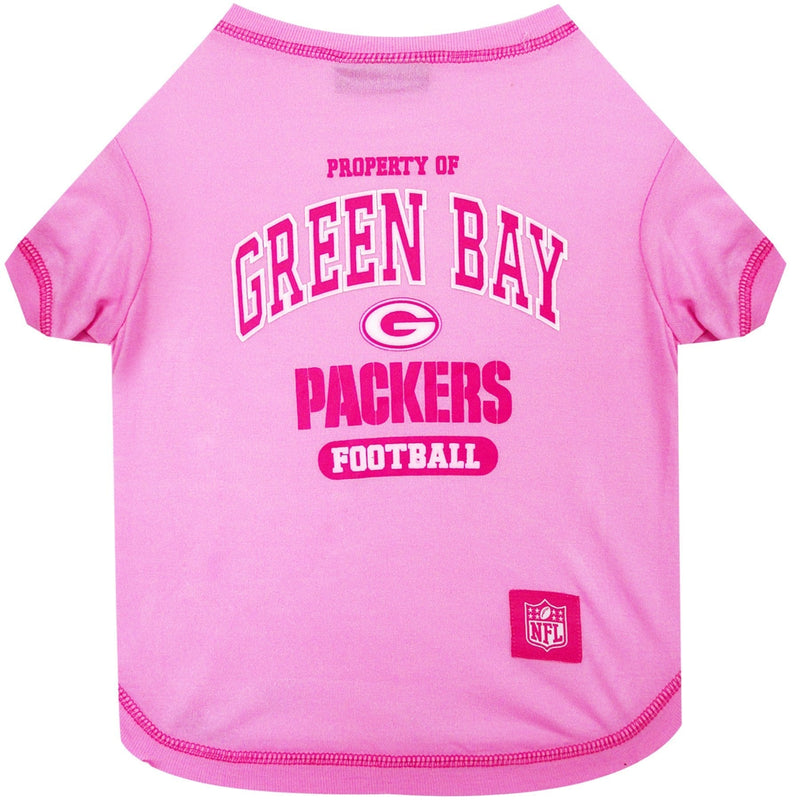 [Australia] - NFL PINK PET APPAREL. JERSEYS & T-SHIRTS for DOGS & CATS available in 32 NFL TEAMS & 4 sizes. Licensed, TOP QUALITY & Cute pet clothing for all NFL Fans NFL PINK TEE SHIRT X-Small Shirt for PETS Green Bay Packers 