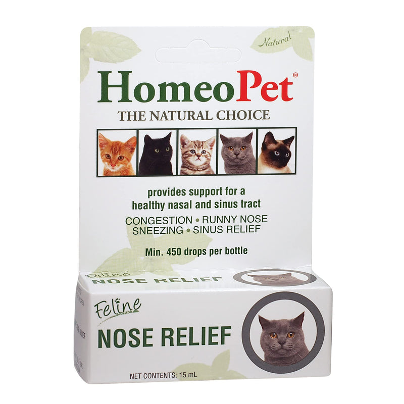HomeoPet Feline Nose Relief Natural Pet Medicine, Nasal and Sinus-Tract Support for Cats of All Ages, 15 Milliliters One Size - PawsPlanet Australia