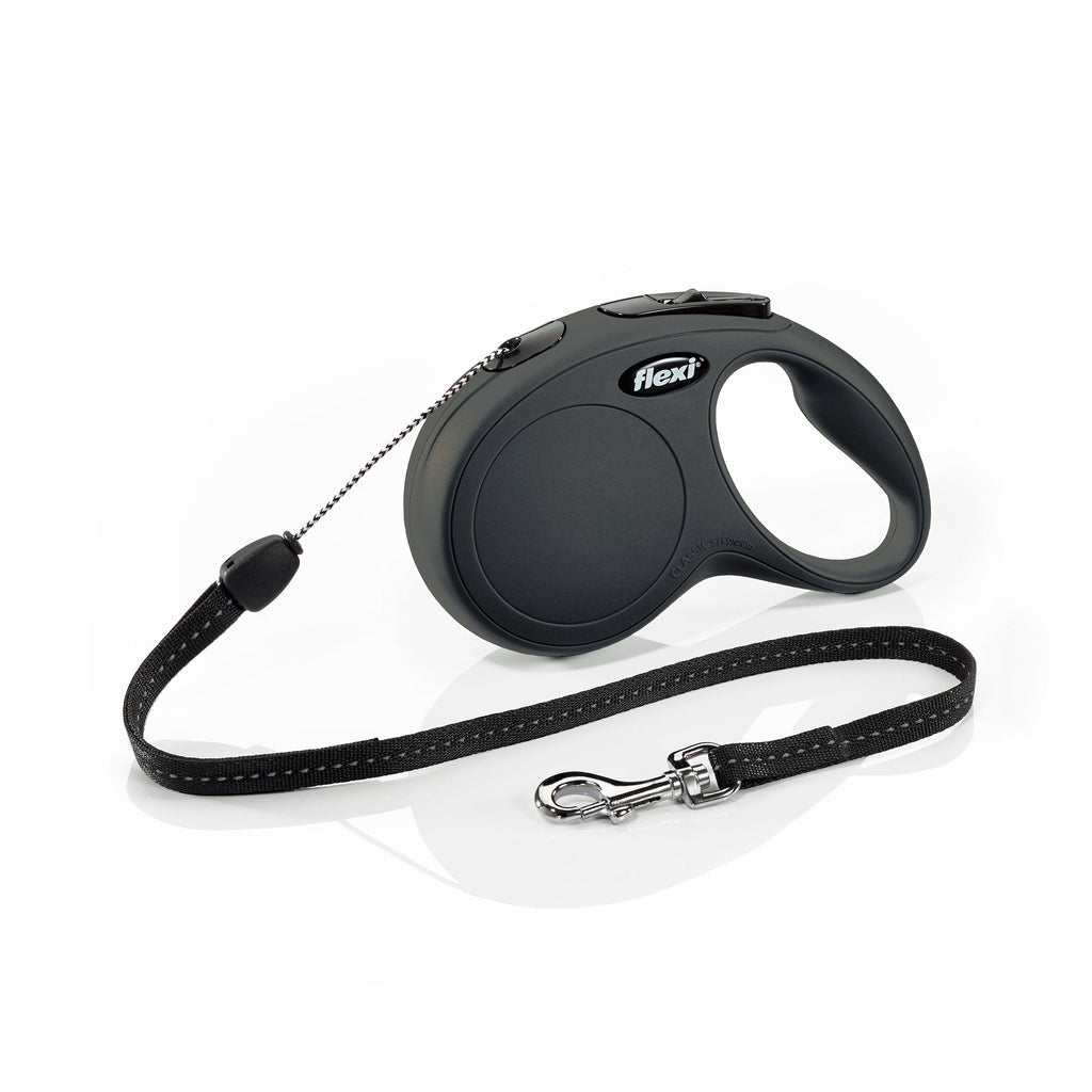 [Australia] - FLEXI New Classic Retractable Dog Leash (Cord), 26 ft, Small, Black 