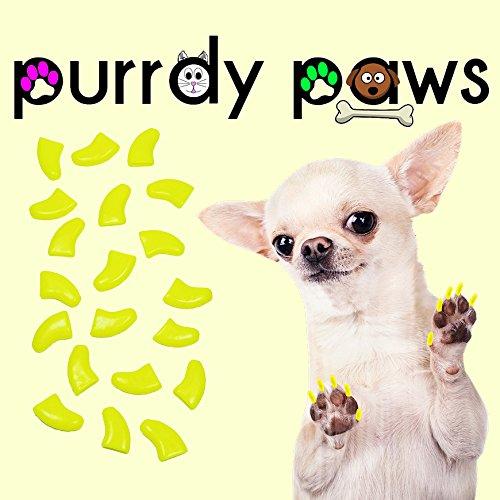 [Australia] - Purrdy Paws 40-Pack Soft Nail Caps for Dogs Claws NEON Yellow XXL 