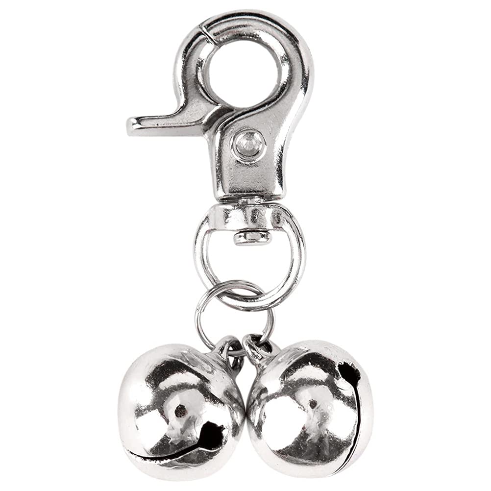 EXPAWLORER Bell Training Charm Pendants Jewelry for Pet Dog Cat Necklace Collar 2 bells Silver - PawsPlanet Australia