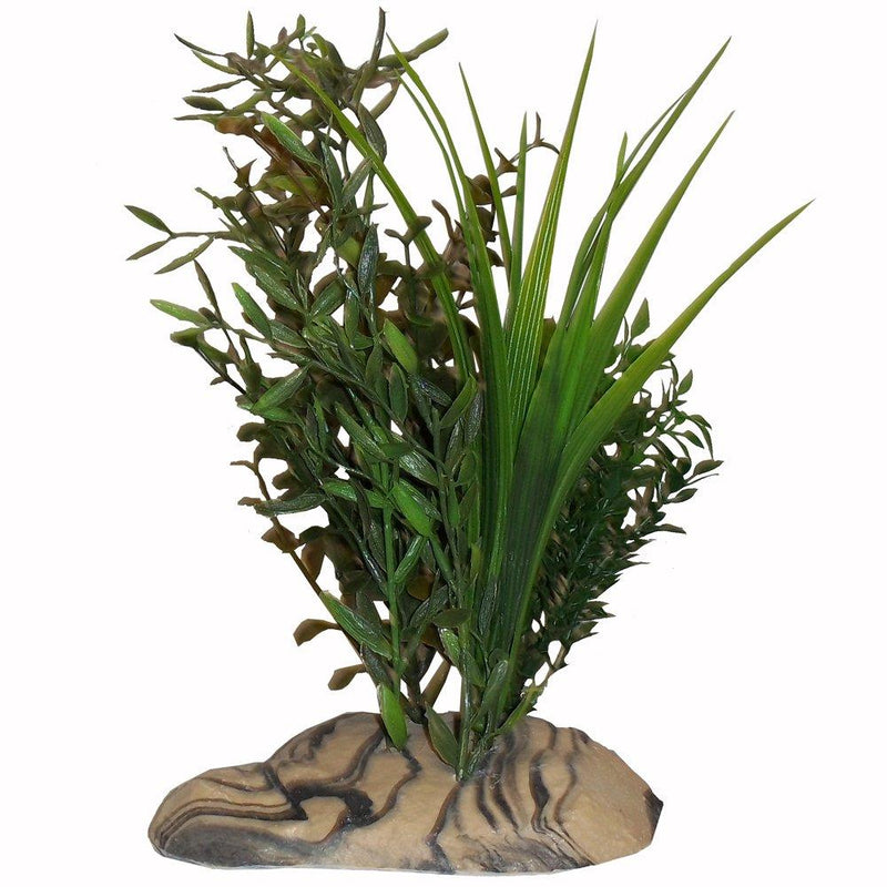 [Australia] - Rock Garden 12" Natural Green Plant with Decorative Resin Base Large 
