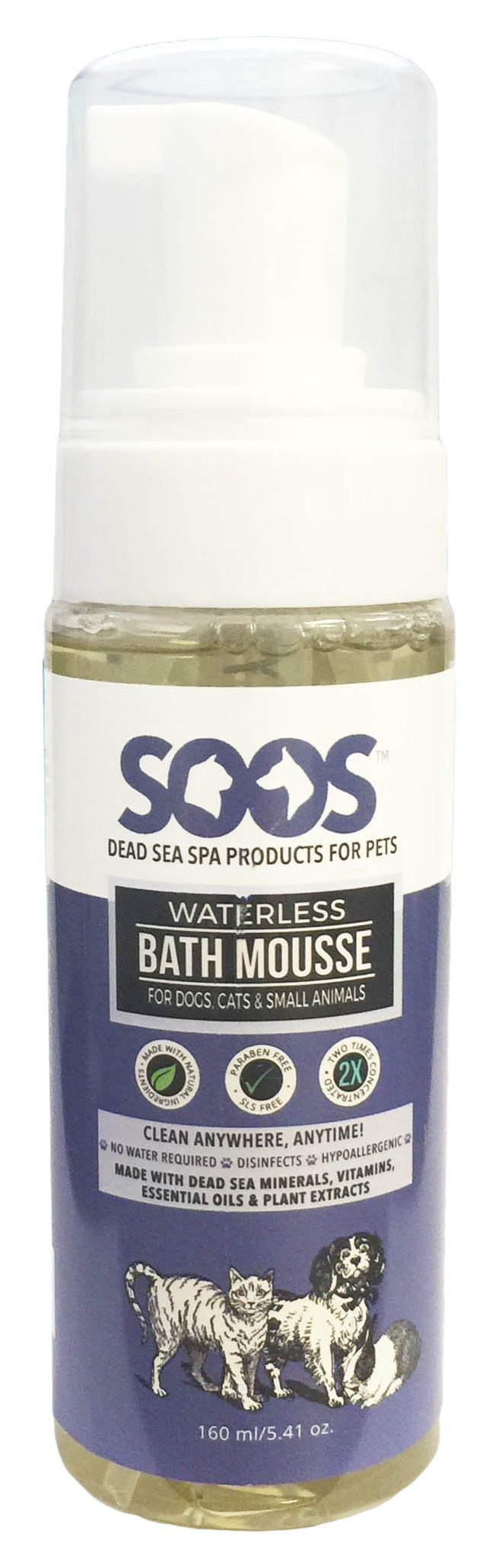 [Australia] - Soos Pets Natural Dead Sea Waterless Bath Mousse, 160 mL/5.41 oz. 