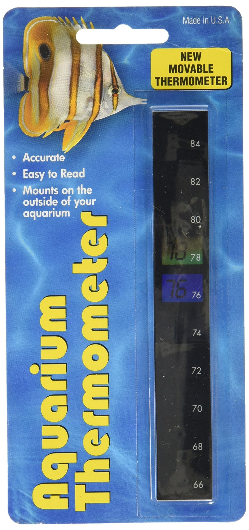 LCR Hallcrest A-1005 Liquid Crystal Vertical Aquarium Thermometer Black - PawsPlanet Australia
