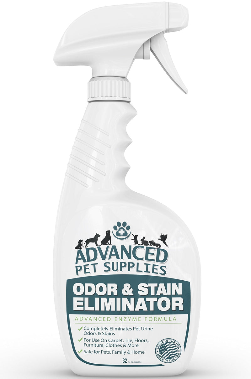 [Australia] - Advanced Pet Supplies Odor Eliminator and Stain Remover Carpet Cleaner with Odor Control Technology, Cat Urine and Dog Pee Neutralizer Spray, Professional Strength Enzymatic Solution 32 oz 