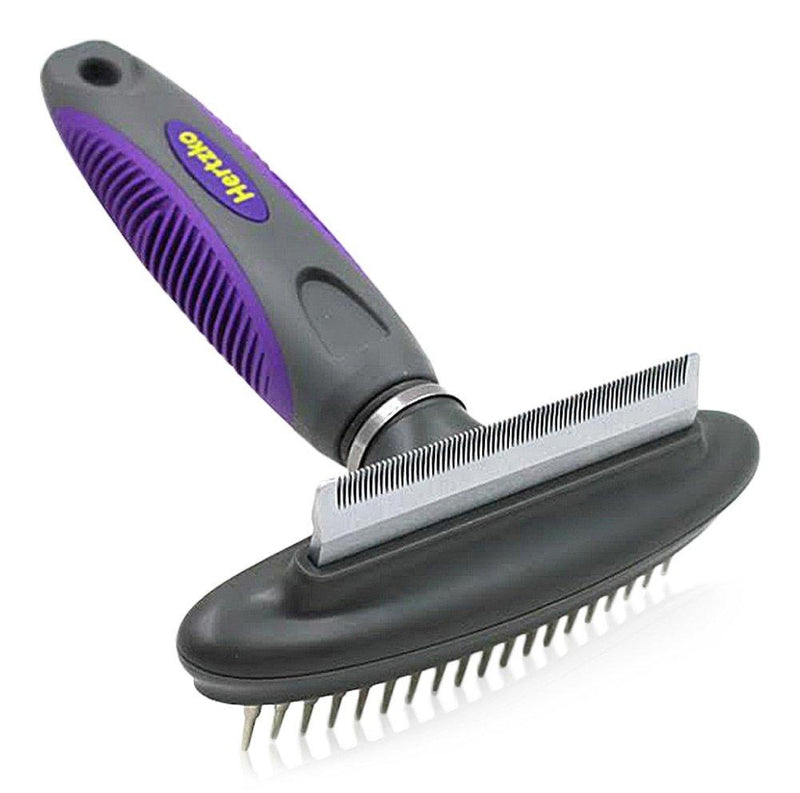 [Australia] - Hertzko Dog & Cat Comb and Deshedding Tool 2 in 1 Great Grooming Tool - Removes Loose Undercoat, Mats and Tangled Hair from Your Pet's Fur 