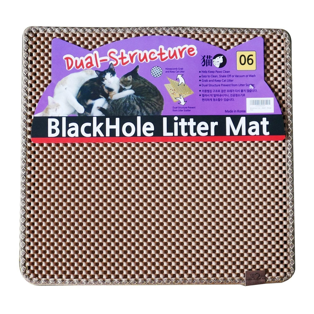 BlackHole Litter Mat Blackhole Cat Litter Mat - Medium Square 23" X 21" Beige - PawsPlanet Australia