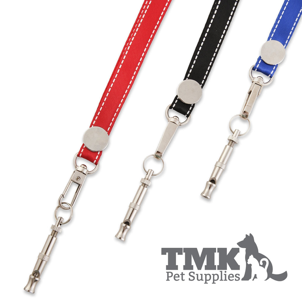 [Australia] - TMK Pet Supplies Supersonic Dog Training Whistle with Colored Lanyard Red 