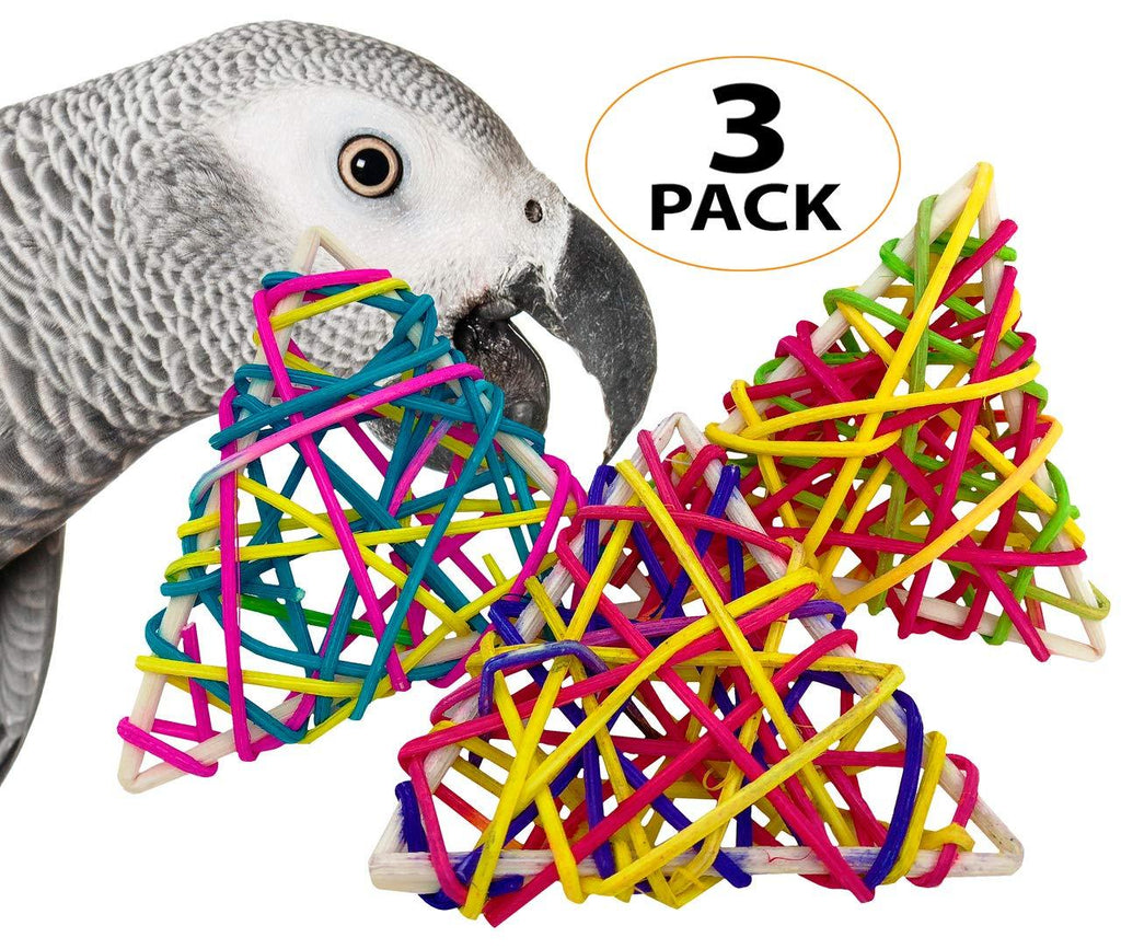 [Australia] - Bonka Bird Toys PK3 Multi-Vine Hearts Triangles Foot Talon 3 Multi-Vine Triangles 