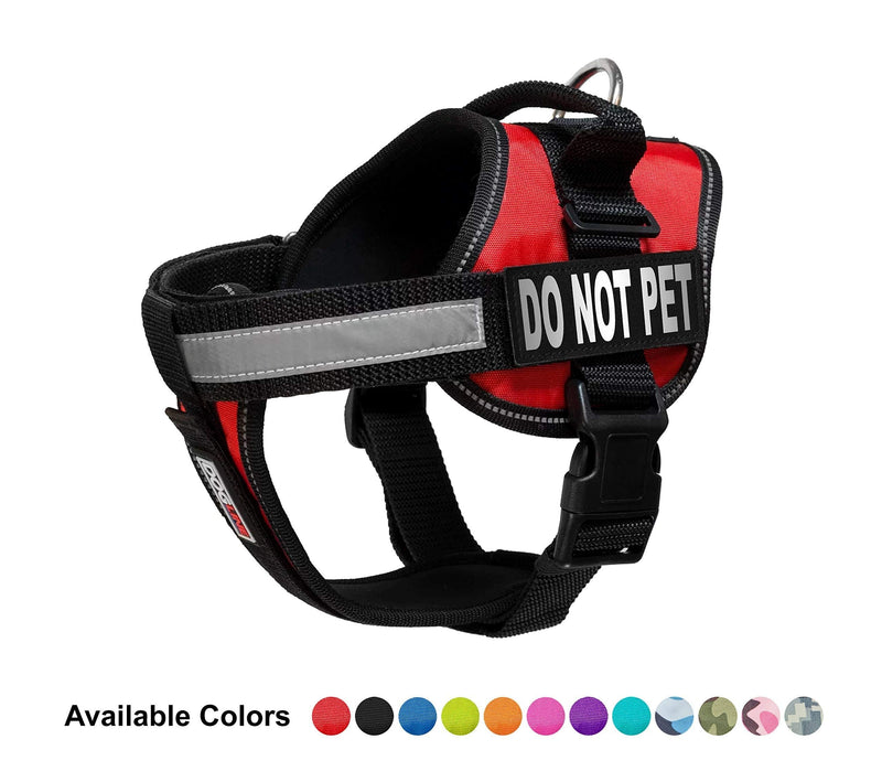 [Australia] - Dogline Unimax Multi-Purpose Dog Harness Vest with Do Not Pet Patches Adjustable Straps Comfy Fit Breathable Neoprene for Medical Service Identification and Training Dogs Medium/22" to 30" Red 