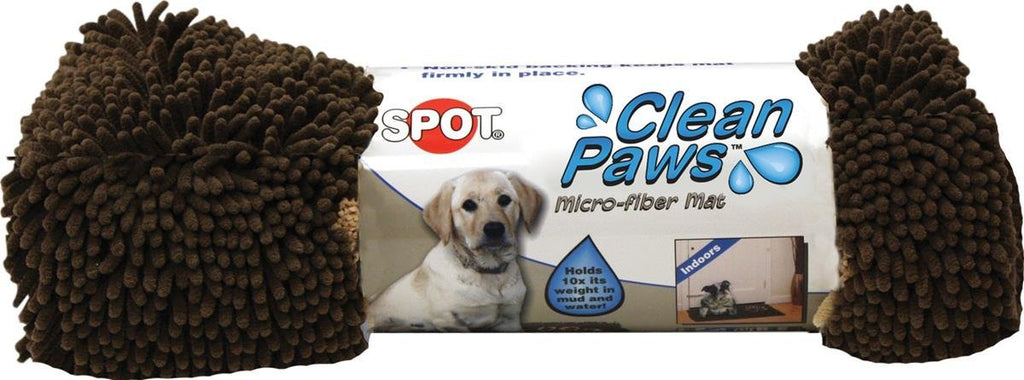 SPOT Chenille Microfiber Dog Door Mat | Pet Door Mat | Super Absorbent Door Mat | Machine Washable, Durable, Rubber Bottom, Non-Skid Doormat for Pets | 31x20 |Clean Paws, Brown, 31" x 20" (50006) - PawsPlanet Australia