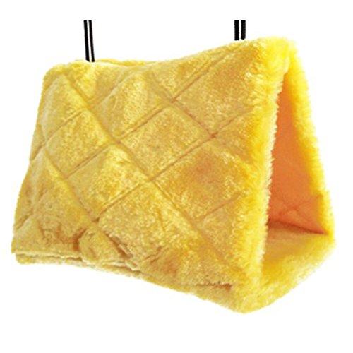 [Australia] - PIXNOR Bird Animal Plush Snuggle Hammock Hanging Snuggle Cave Happy Hut Hideaway - Size M (Yellow) Yellow 