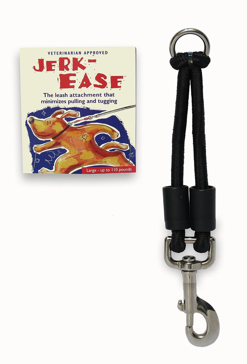 [Australia] - Jerk-Ease Bungee Dog Leash Extension – Patented Shock Absorber Protects You and Your Dog – Works with Any Leash & Collar (or Harness) – a Must for Retractable Leashes – Click Size/Color Below Large (up to 110 pounds) Black 