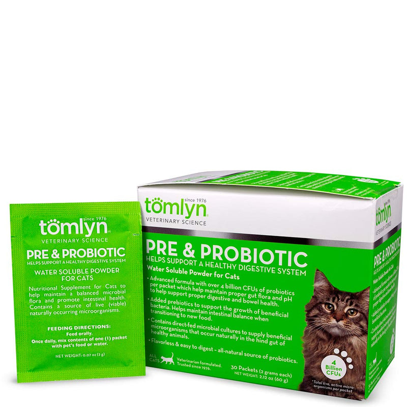 Tomlyn Pre & Probiotic Powder for Cats, 30ct - PawsPlanet Australia