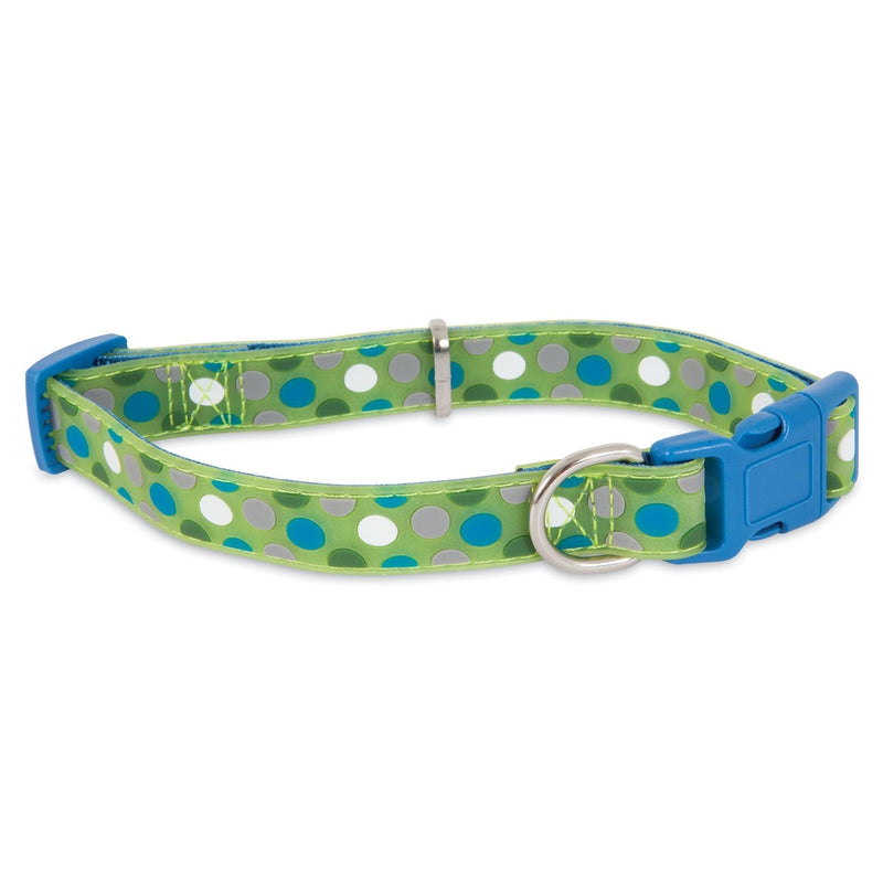 [Australia] - Petmate Adjustable Easy to Clean Glow in The Dark Collars 3/4" x 14-20" Green Dots 