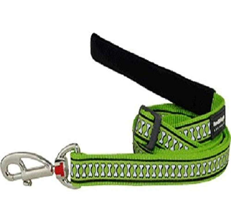 [Australia] - Red Dingo Pet Leash 15mm Reflective Lime Green 