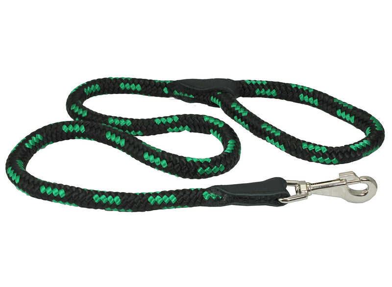 [Australia] - Dogs My Love 6ft Long Braided Rope Dog Leash Green with Black 6 Sizes XLarge: 6ft Long; 5/8" Diam (14mm) 