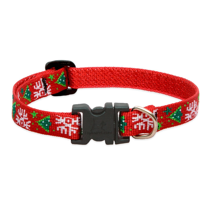 [Australia] - LupinePet Originals 1/2 Inch Christmas Cheer Adjustable Collar for Small Dogs 1/2"W; 10-16" 