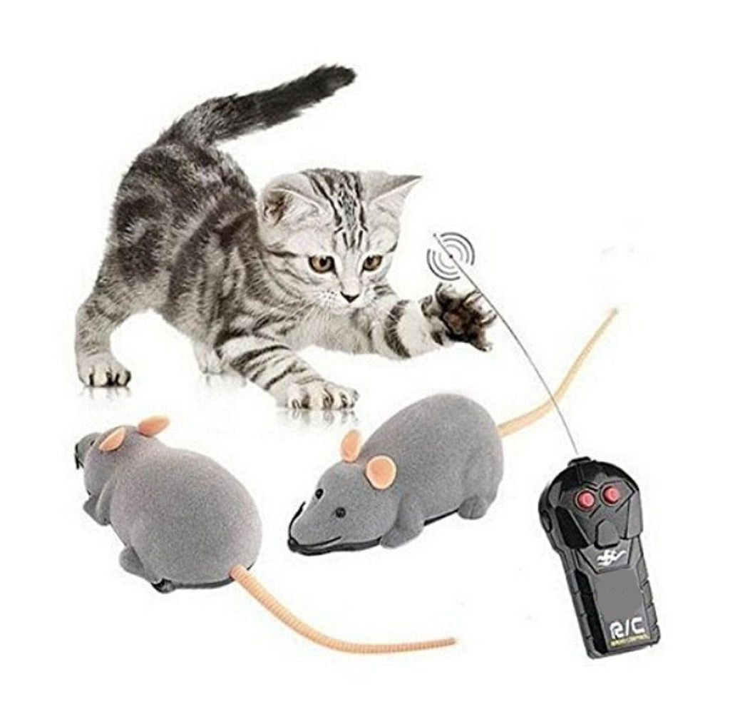 [Australia] - Fusicase Toys, Fashion Cool Style New Remote Control Rat Mouse Wireless Toy for Cat Kitten Dog Pet Novelty Gift Trick/Playing with Cat(Gray) Gray 