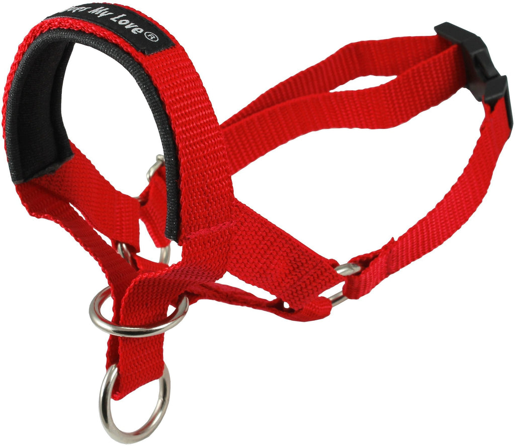 [Australia] - Dog Head Collar Halter Red 6 Sizes L: 10.25"-12.25" Snout 