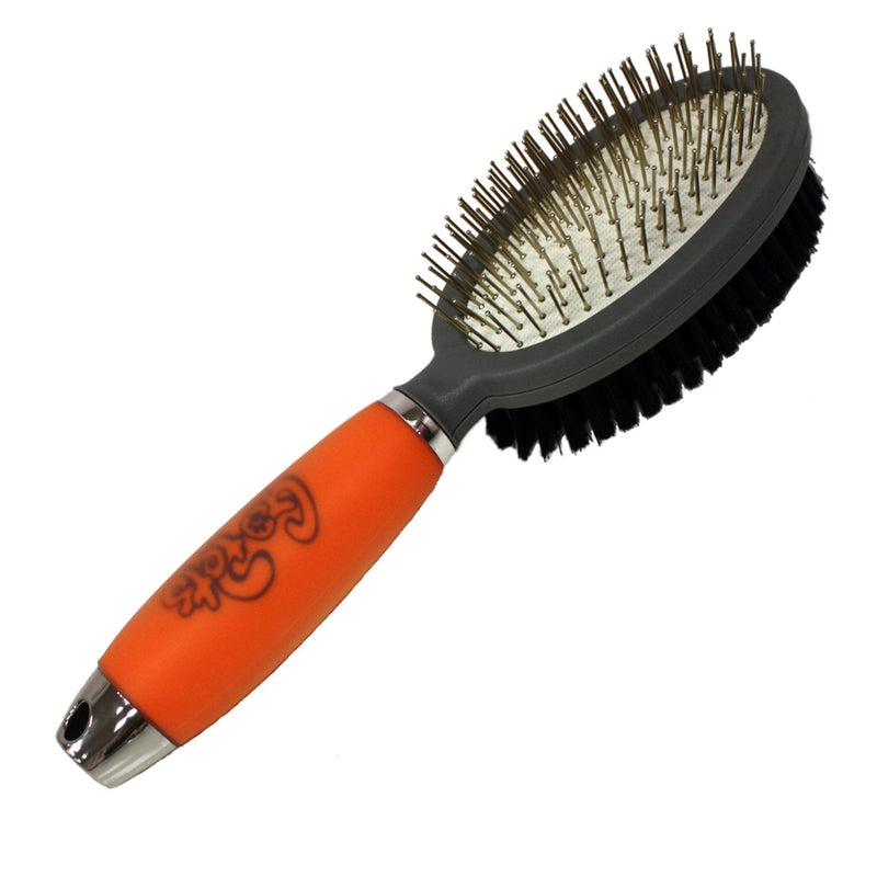 Professional Double Sided Pin & Bristle Brush for Dogs & Cats by GoPets Grooming Comb Cleans Pets Shedding & Dirt for Short Medium or Long Hair - PawsPlanet Australia