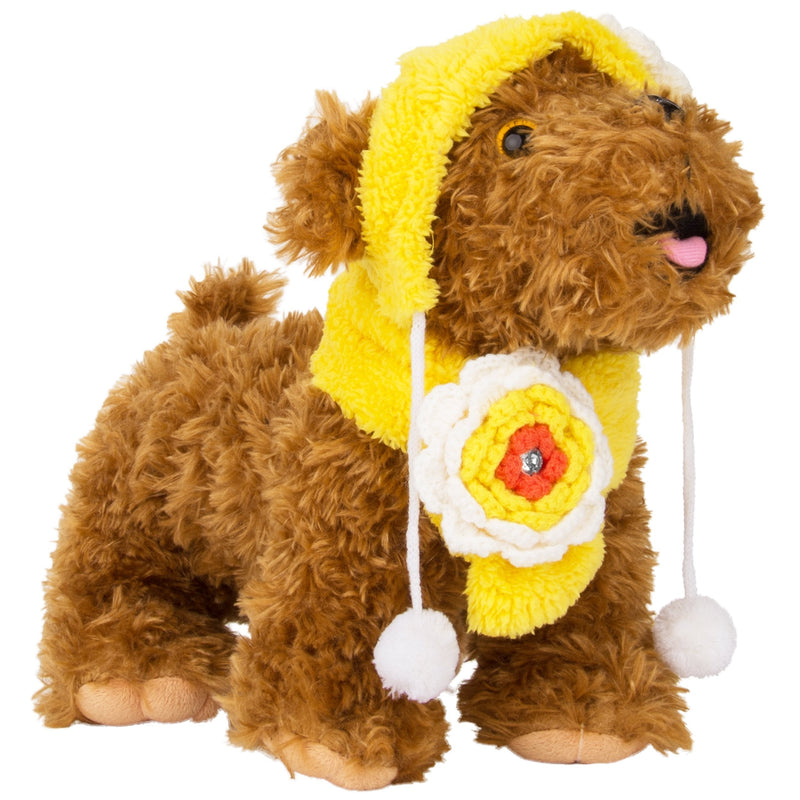 [Australia] - CueCue Pet Flower Dog and Cat Beanie and Scarf Set Medium Yellow 