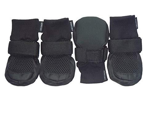 [Australia] - LONSUNEER Dog Boots Breathable Protect Paws Soft Nonslip Soles in 5 Sizes Medium Black 