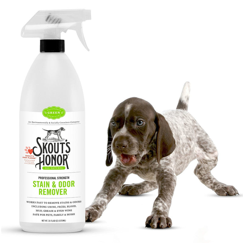 Skout’s Honor: Professional Strength Stain and Odor Remover - 35 oz. Trigger Spray Bottle - Deodorize and Clean Pet Stains, Dog Crates, Carpets, Furniture and Other Water-Safe Surfaces - Laundry Safe - PawsPlanet Australia