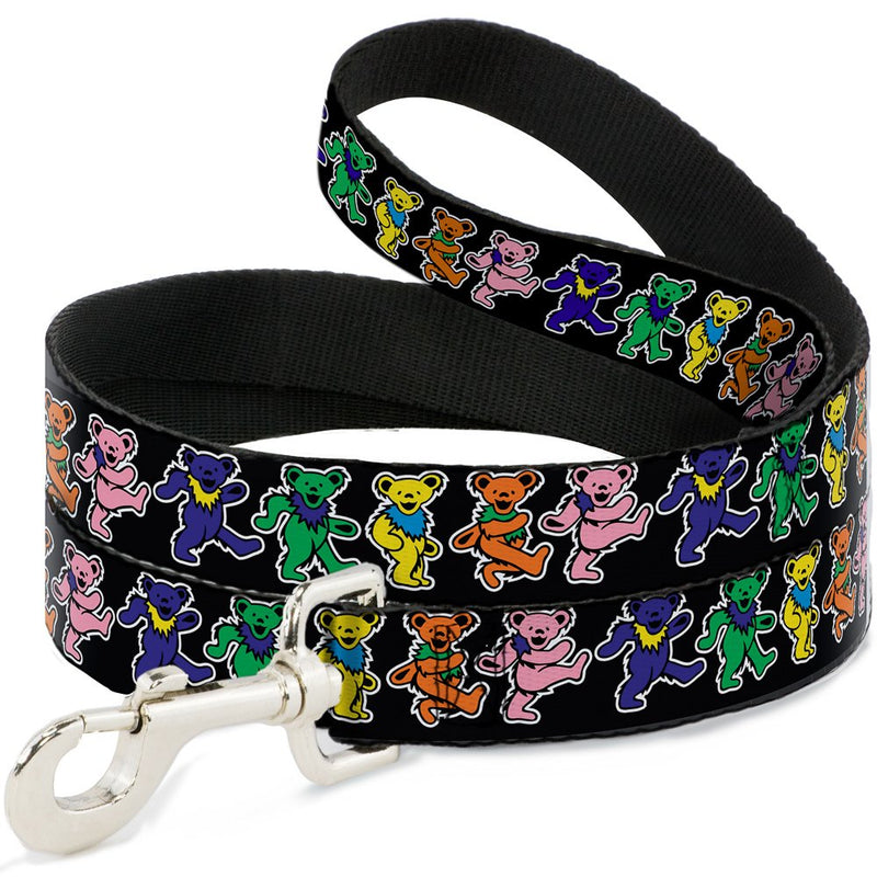 Buckle-Down Dog Leash Dancing Bears Black Multi Color Available In Different Lengths And Widths For Small Medium Large Dogs and Cats 4 Feet Long - 1/2" Wide - PawsPlanet Australia