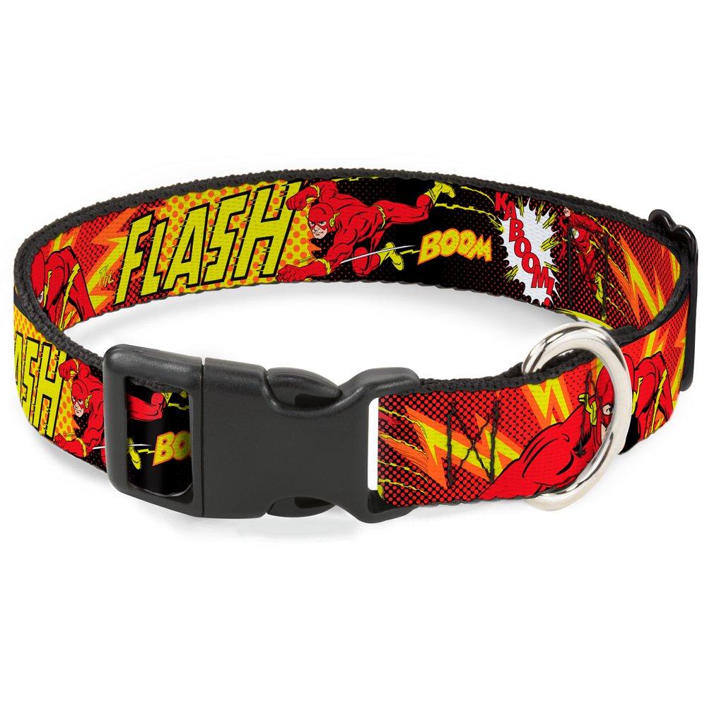 [Australia] - Buckle-Down Plastic Clip Collar - The Flash Boom-Kaboom! - 1" Wide - Fits 15-26" Neck - Large 1/2" Wide - Fits 6-9" Neck - Small 