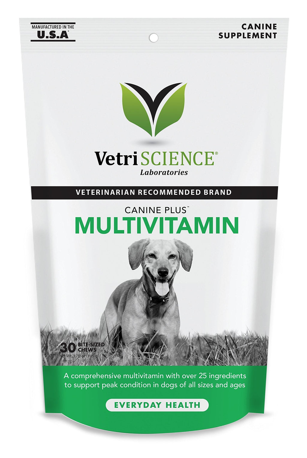 VetriScience Canine Plus MultiVitamin for Dogs - Vet Recommended Vitamin Supplement - Supports Mood, Skin, Coat, Liver Function 30 Chews - PawsPlanet Australia