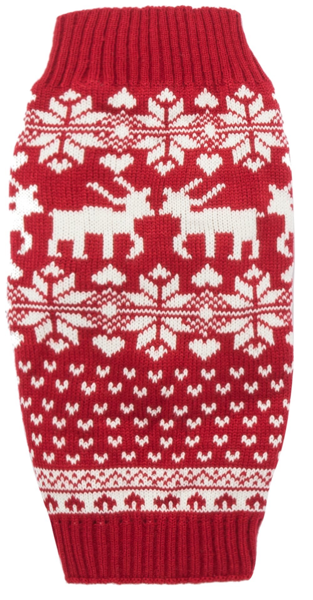 [Australia] - Lanyar Dog Reindeer Holiday Pet Clothes Sweater for Dogs Puppy Kitten Cats, Classic Red Large 