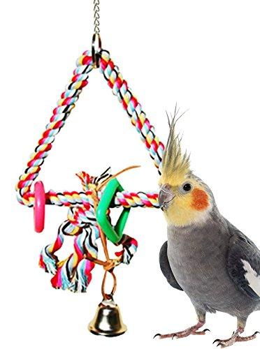 [Australia] - Bonka Bird Toys Triangle Rope Swing Bird Toy Parrot Cage Toys Cages Conure African Grey Lovebird Budgie parrotlet Small Triangle Rope Swing 