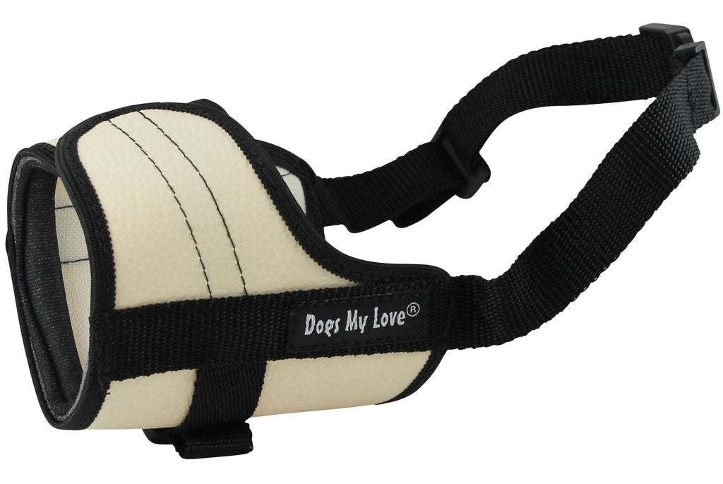 [Australia] - Adjustable Dog Muzzle 6 Sizes Beige M: 8"-10.5" Snout Circumf. 