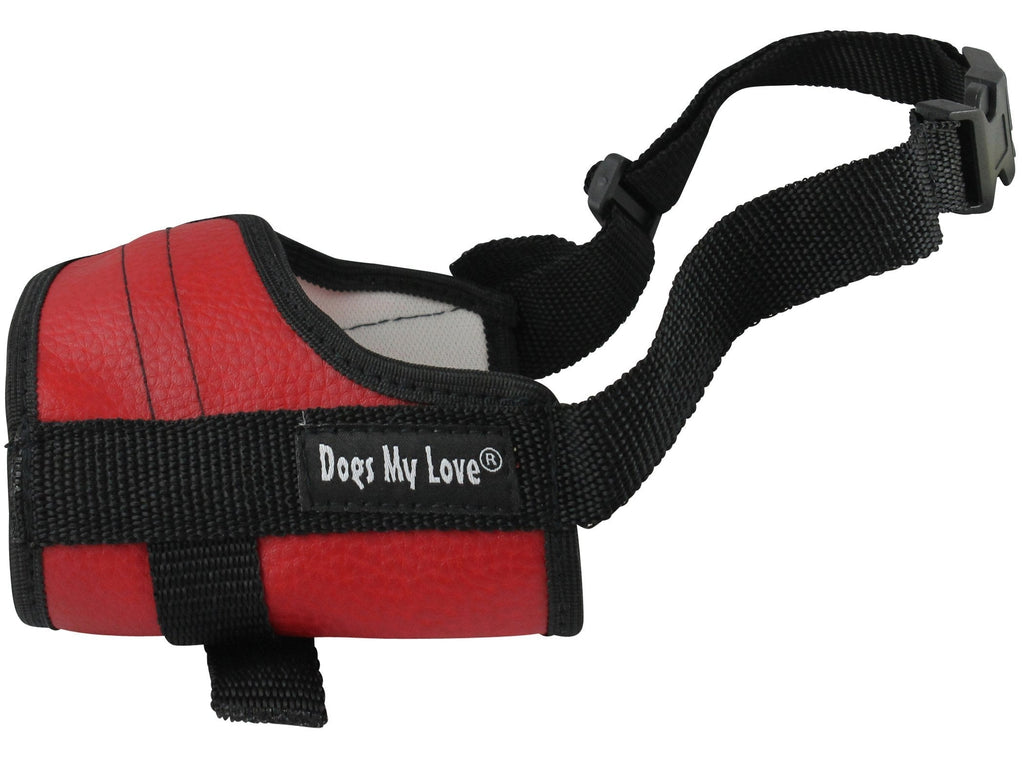 Adjustable Dog Muzzle 6 Sizes Red XXS: 4.5"-6.5" Snout Circumf. - PawsPlanet Australia