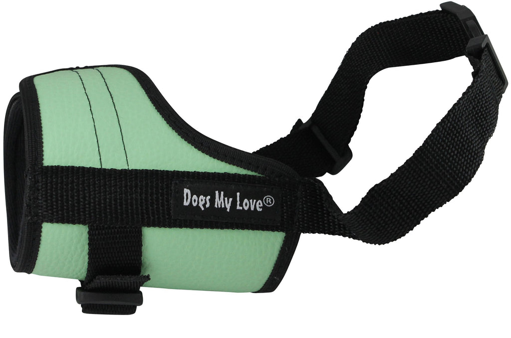 [Australia] - Adjustable Dog Muzzle 6 Sizes Green XXS: 4.5"-6.5" Snout Circumf. 