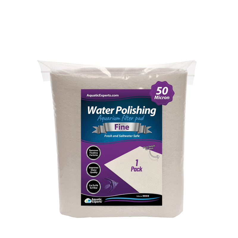 Polishing Filter Pad - Superior Polishing Pad for Aquarium - Cut to Fit 24" by 36" Media for Fresh Water & Saltwater Fish Tanks and Terrariums - Made in USA 1 pack 50 Micron - PawsPlanet Australia