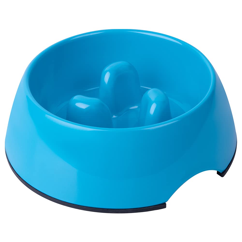 Super Design Anti-Gulping Dog Bowl Slow Feeder, Interactive Bloat Stop Pet Bowl for Fast Eaters 0.5 Cup Blue - PawsPlanet Australia
