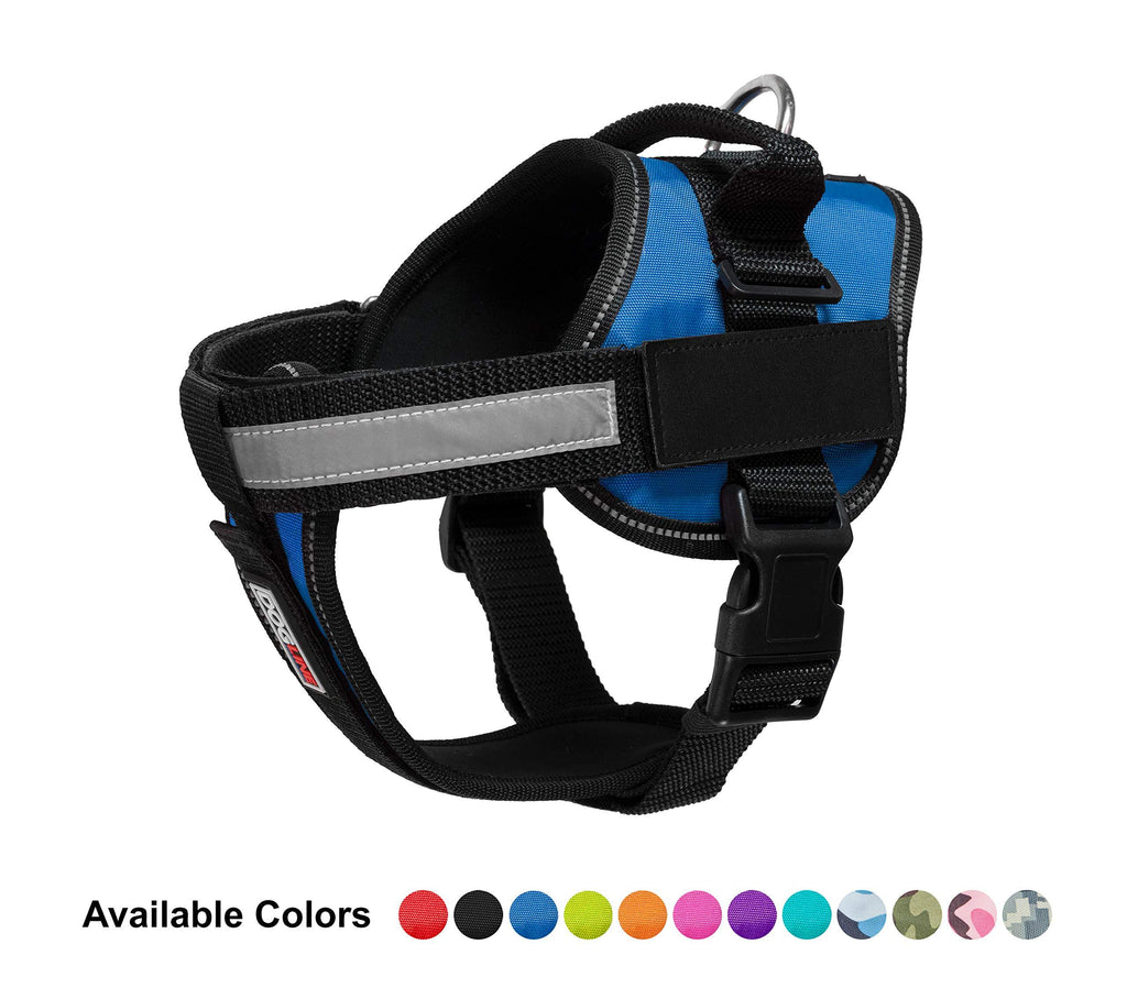 [Australia] - Dogline Unimax Multi-Purpose Dog Harness Vest with Blank Patches Adjustable Straps, Comfy Fit, Breathable Neoprene for Medical, Service, Identification and Training Dogs Medium (22"-30") Blue 