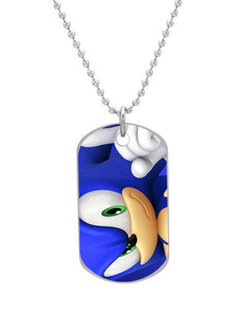 [Australia] - Sonic the Hedgehog Actor Custom Cool durable Size 1.2 x 2.1 inches oval alumminum dog tag pet tag ID Necklace Pendant 